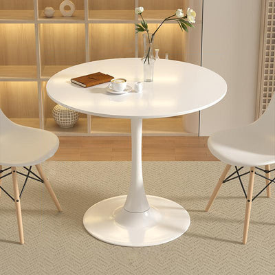 Modern Minimalist Round MDF Iron Side Table 1-Tier For Living Room