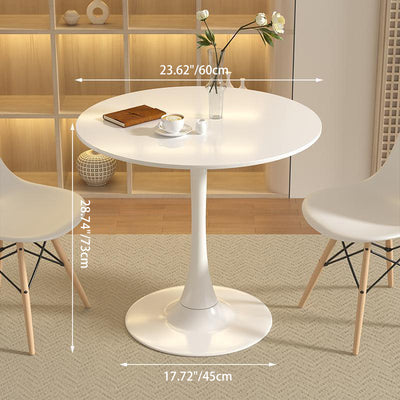 Modern Minimalist Round MDF Iron Side Table 1-Tier For Living Room