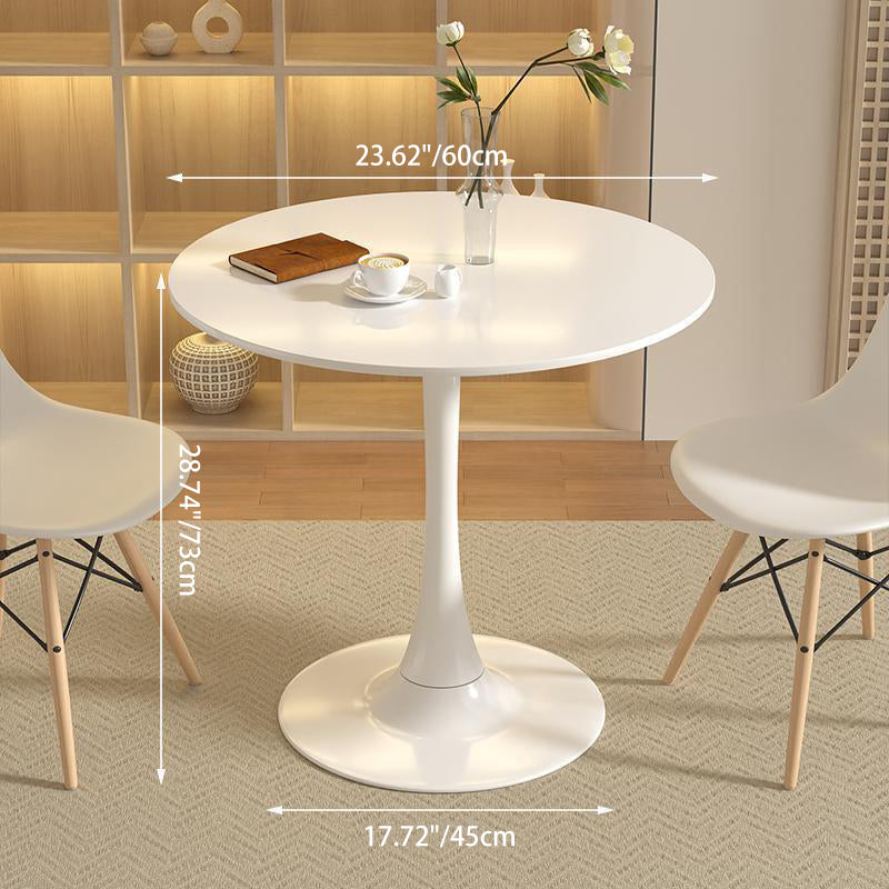 Modern Minimalist Round MDF Iron Side Table 1-Tier For Living Room