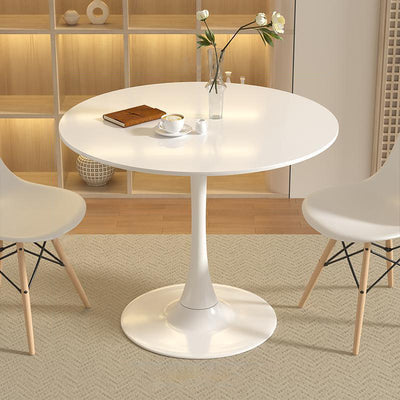 Modern Minimalist Round MDF Iron Side Table 1-Tier For Living Room