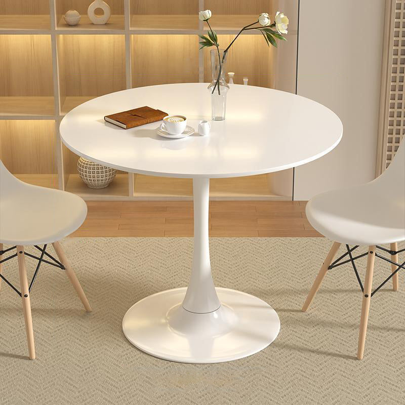 Modern Minimalist Round MDF Iron Side Table 1-Tier For Living Room