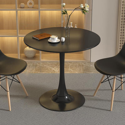 Modern Minimalist Round MDF Iron Side Table 1-Tier For Living Room