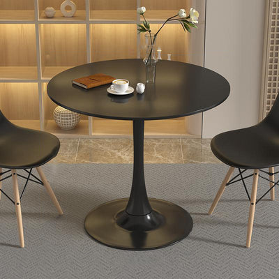 Modern Minimalist Round MDF Iron Side Table 1-Tier For Living Room