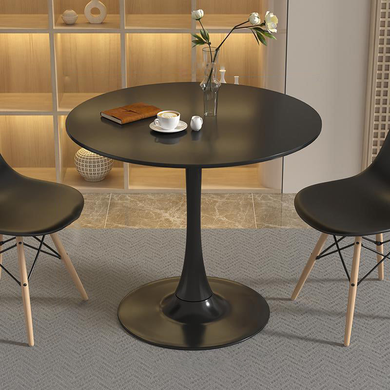Modern Minimalist Round MDF Iron Side Table 1-Tier For Living Room