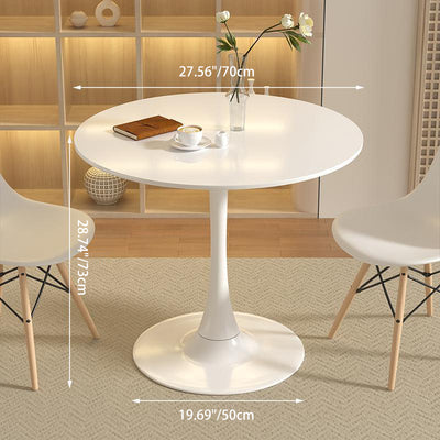 Modern Minimalist Round MDF Iron Side Table 1-Tier For Living Room