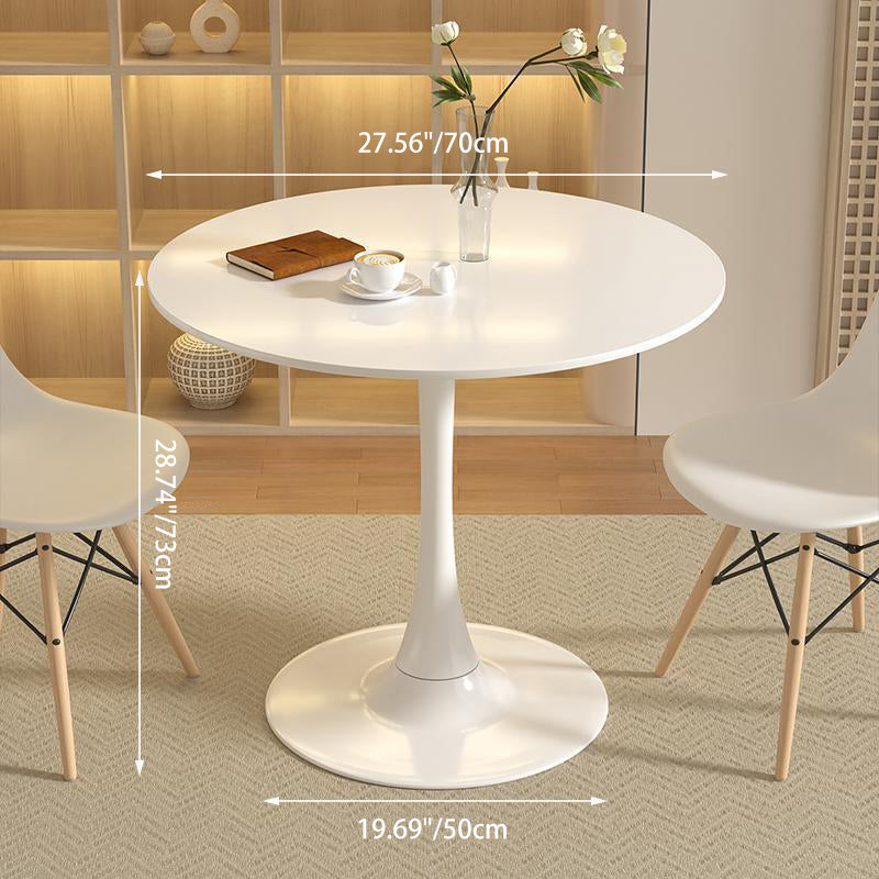 Modern Minimalist Round MDF Iron Side Table 1-Tier For Living Room