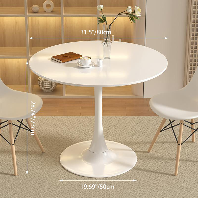 Modern Minimalist Round MDF Iron Side Table 1-Tier For Living Room