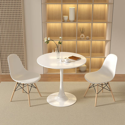 Modern Minimalist Round MDF Iron Side Table 1-Tier For Living Room