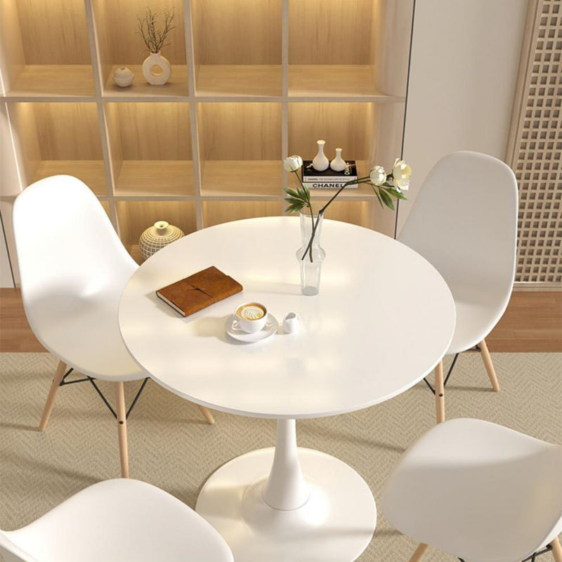 Modern Minimalist Round MDF Iron Side Table 1-Tier For Living Room