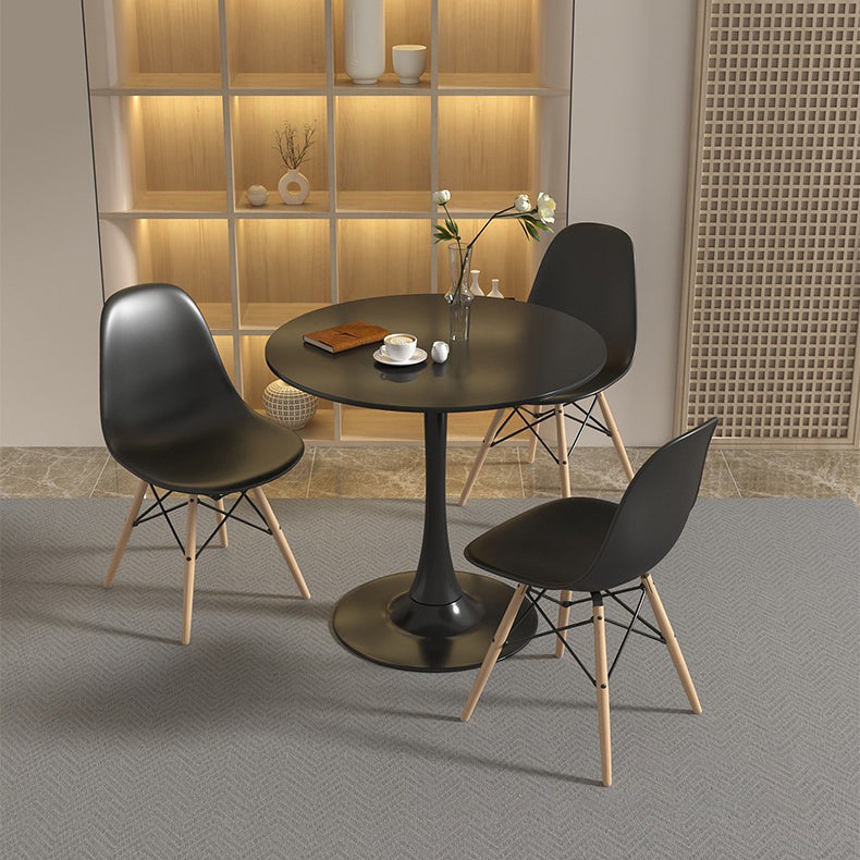 Modern Minimalist Round MDF Iron Side Table 1-Tier For Living Room