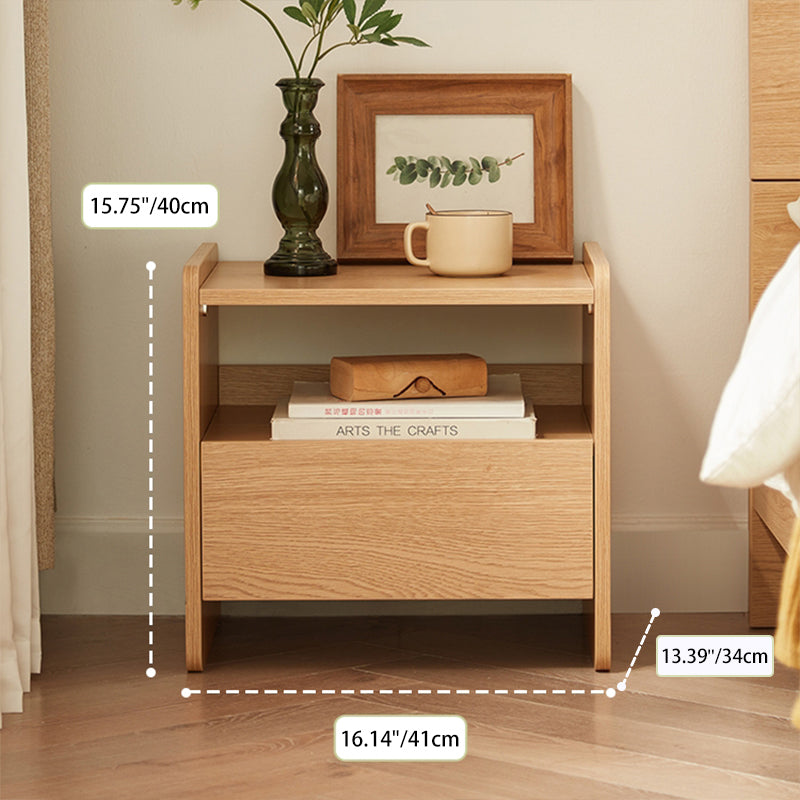 Table de chevet rectangulaire contemporaine scandinave en panneau de particules à 1 tiroir pour chambre à coucher 