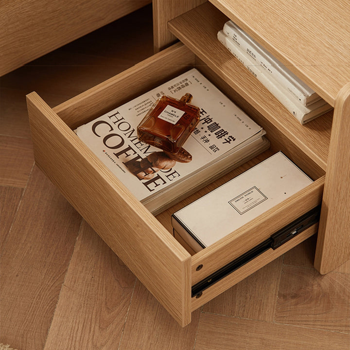 Table de chevet rectangulaire contemporaine scandinave en panneau de particules à 1 tiroir pour chambre à coucher 