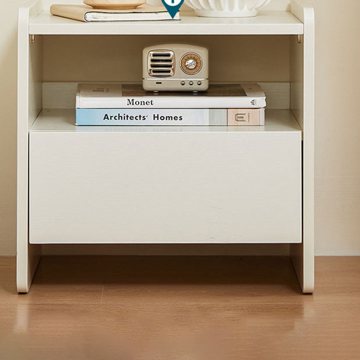 Table de chevet rectangulaire contemporaine scandinave en panneau de particules à 1 tiroir pour chambre à coucher 