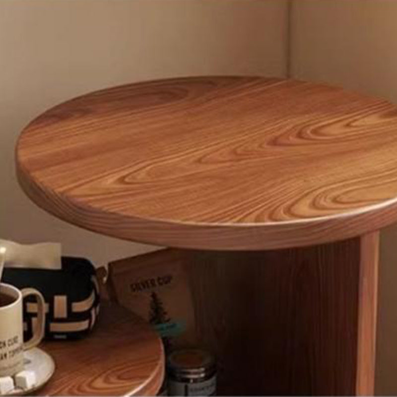 Contemporary Creative Round Cat Beds Pine Wood Nightstand 3-Tier For Bedroom