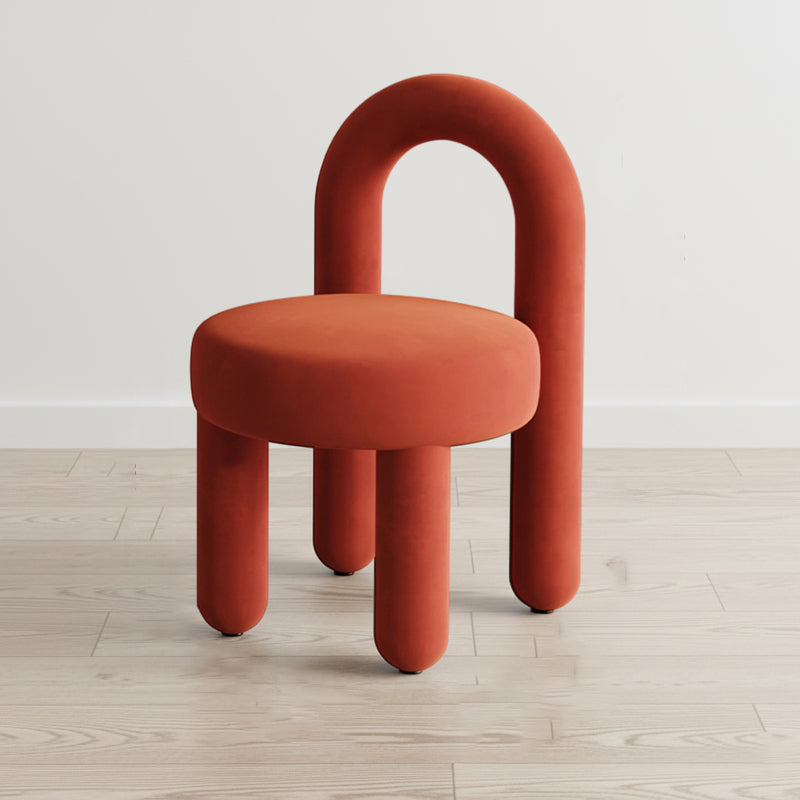 Contemporary Scandinavian Sintered Stone Solid Wood Iron Velvet Sponge Round Accent Chair & Table Set For Living Room