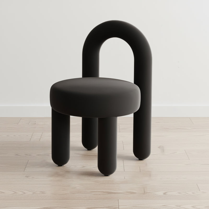 Contemporary Scandinavian Sintered Stone Solid Wood Iron Velvet Sponge Round Accent Chair & Table Set For Living Room