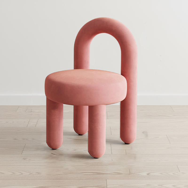 Contemporary Scandinavian Sintered Stone Solid Wood Iron Velvet Sponge Round Accent Chair & Table Set For Living Room