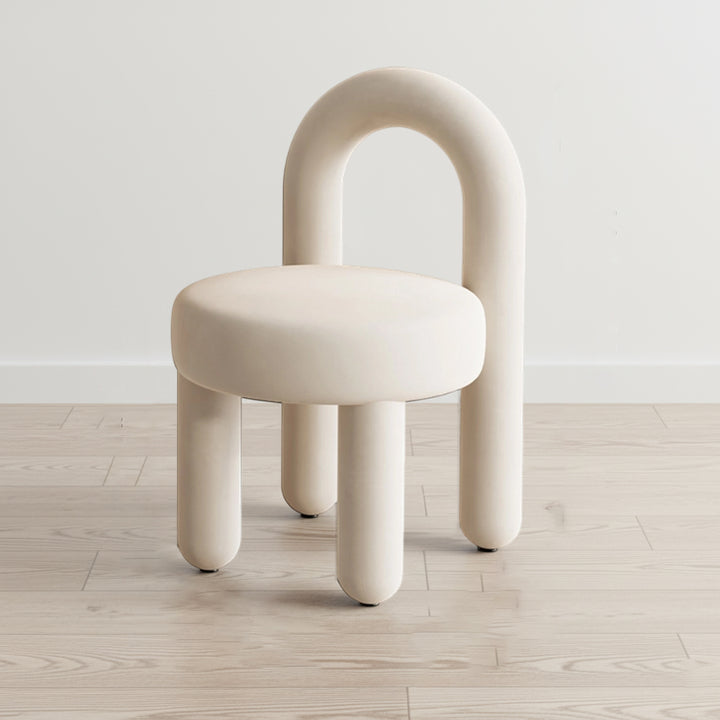 Zeitgenössisches skandinavisches gesintertes Stein-Solid-Holz-Eisen-Samt-Schwamm-Rundakzentstuhl- und Tischset für Wohnzimmer 
