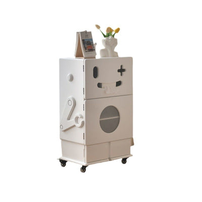 Contemporary Creative Kids Robot Shape High-density Composite Board Nightstand 2-Cabinet For Bedroom