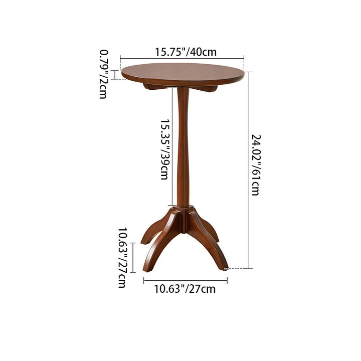 Table d'appoint ronde minimaliste moderne en bois massif avec colonne amovible, 1 niveau, pour salon 