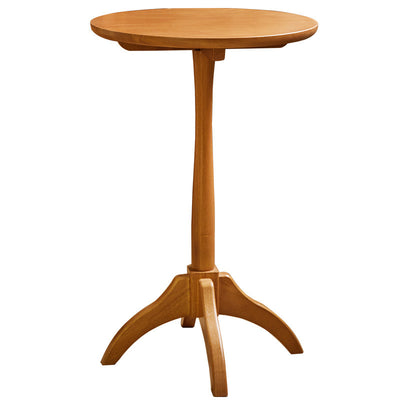 Modern Minimalist Round Solid Wood Removable Column Side Table 1-Tier For Living Room