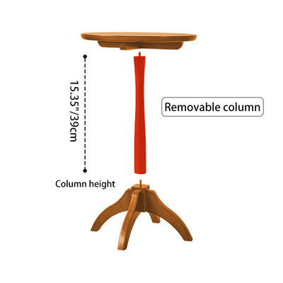 Modern Minimalist Round Solid Wood Removable Column Side Table 1-Tier For Living Room