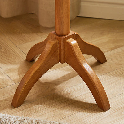 Modern Minimalist Round Solid Wood Removable Column Side Table 1-Tier For Living Room