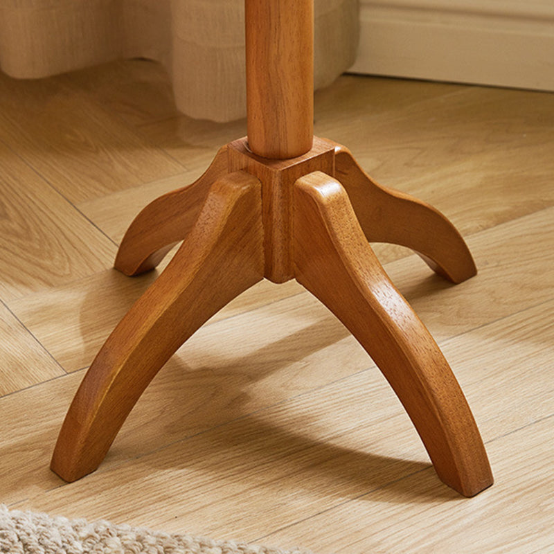 Modern Minimalist Round Solid Wood Removable Column Side Table 1-Tier For Living Room