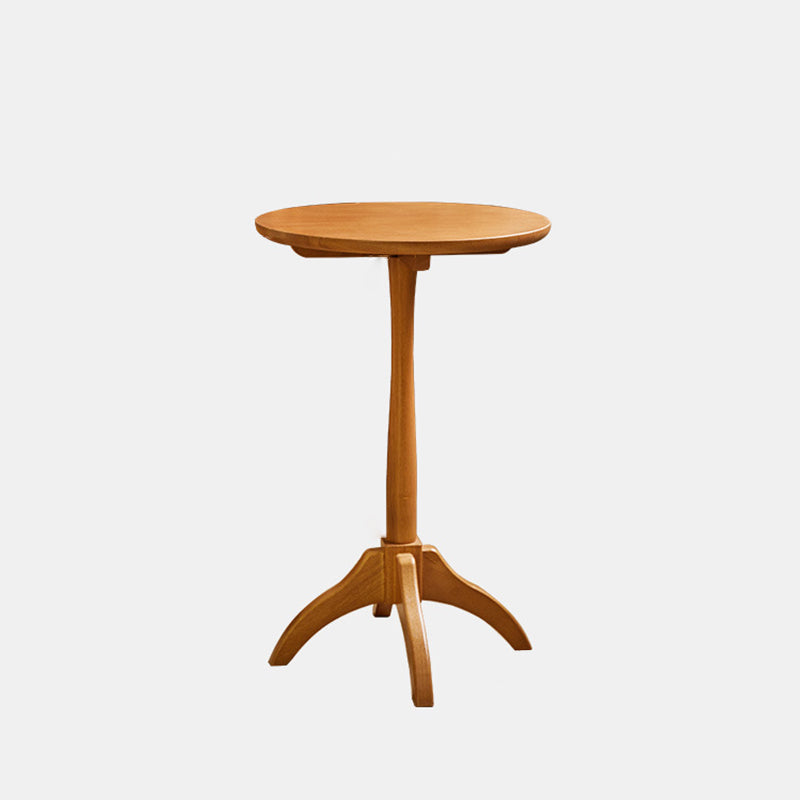 Modern Minimalist Round Solid Wood Removable Column Side Table 1-Tier For Living Room