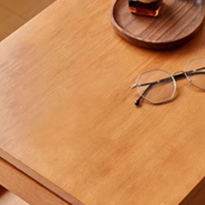 Modern Minimalist Rectangular Rubberwood Movable Side Table 1-Drawer For Living Room