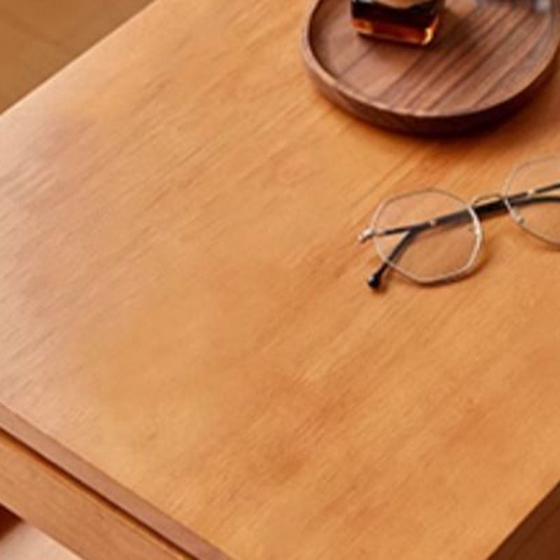 Modern Minimalist Rectangular Rubberwood Movable Side Table 1-Drawer For Living Room