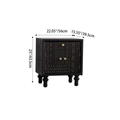 Modern Art Deco Rectangular Solid Wood Artificial Board Nightstand 1-Drawer For Bedroom