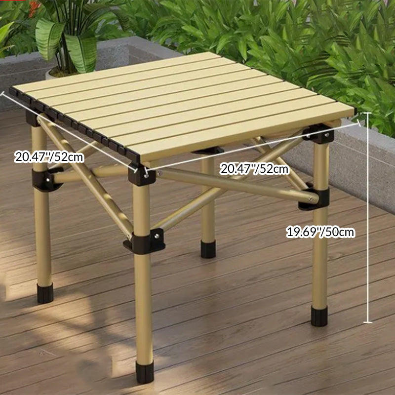 Modern Minimalist Rectangular Carbon Steel Foldable Outdoor Dining Table 1-Tier For Outdoor Patio