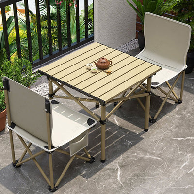 Modern Minimalist Rectangular Carbon Steel Foldable Outdoor Dining Table 1-Tier For Outdoor Patio