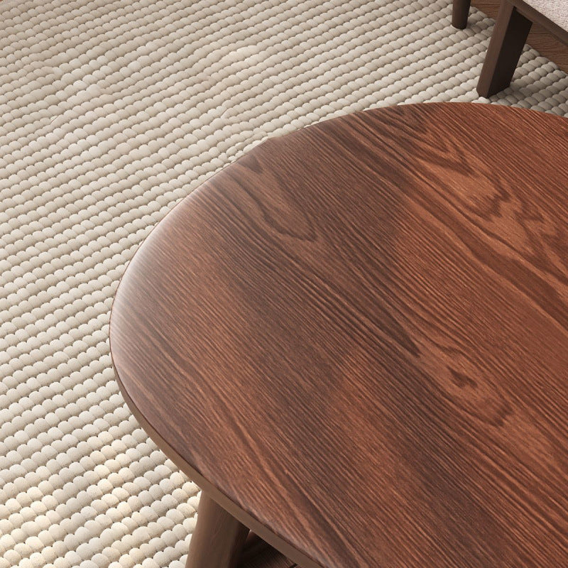 Modern Minimalist Cashew Shaped Rubberwood Coffee Table 1-Drawer For Living Room