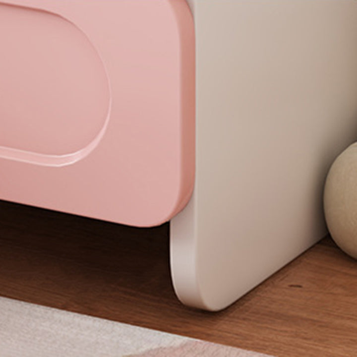 Contemporary Creative Kids Square MDF Nightstand 2-Drawer For Bedroom