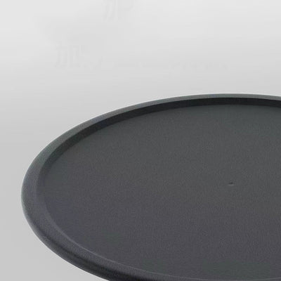 Modern Minimalist Round Acrylonitrile Butadiene Styrene Plastic Carbon Steel Height Adjustable Foldable End Table 1-Tier For Outdoor Patio