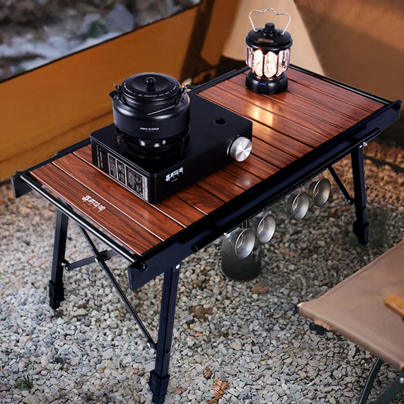 Contemporary Industrial Rectangular Aluminum Alloy Foldable Outdoor Coffee Table 1-Tier For Outdoor Patio