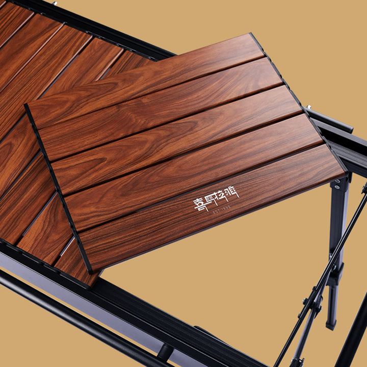Mesa de café al aire libre plegable de aleación de aluminio rectangular industrial contemporánea de 1 nivel para patio exterior 
