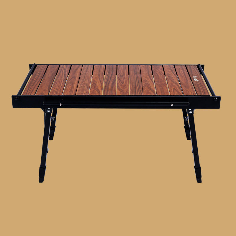Mesa de café al aire libre plegable de aleación de aluminio rectangular industrial contemporánea de 1 nivel para patio exterior 