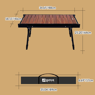 Contemporary Industrial Rectangular Aluminum Alloy Foldable Outdoor Coffee Table 1-Tier For Outdoor Patio