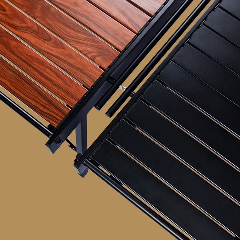 Mesa de café al aire libre plegable de aleación de aluminio rectangular industrial contemporánea de 1 nivel para patio exterior 