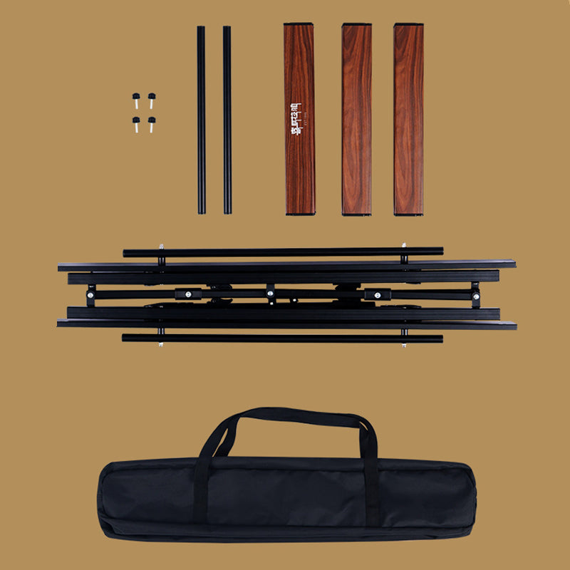 Contemporary Industrial Rectangular Aluminum Alloy Foldable Outdoor Coffee Table 1-Tier For Outdoor Patio