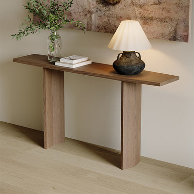 Modern Minimalist Rectangular Pine Wood Ash Wood Console Table 1-Tier For Entryway