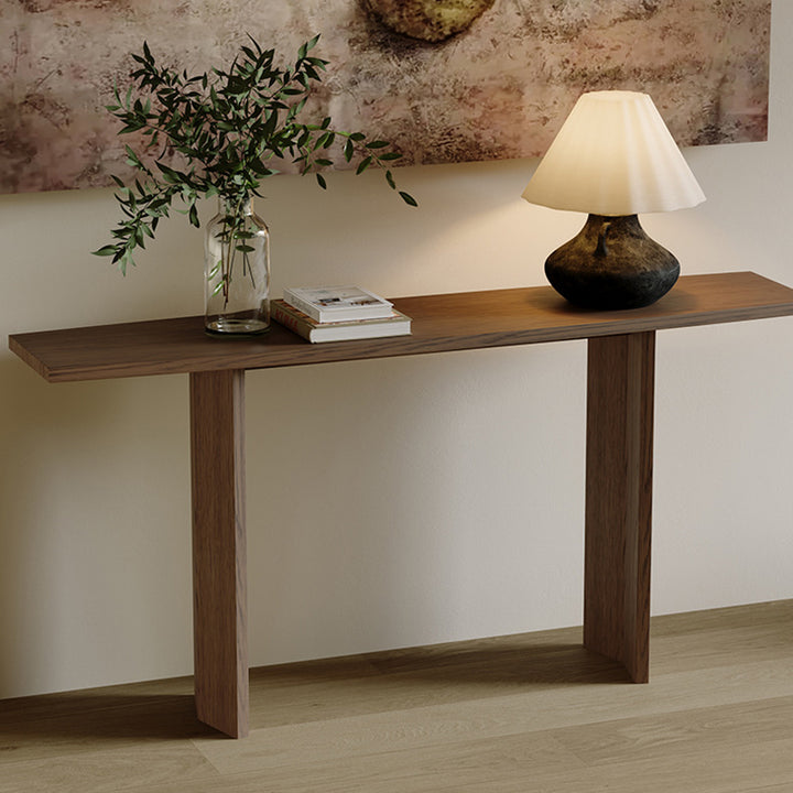 Modern Minimalist Rectangular Pine Wood Ash Wood Console Table 1-Tier For Entryway