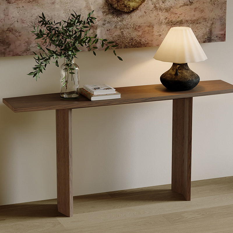 Modern Minimalist Rectangular Pine Wood Ash Wood Console Table 1-Tier For Entryway