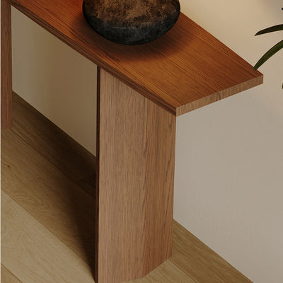 Modern Minimalist Rectangular Pine Wood Ash Wood Console Table 1-Tier For Entryway