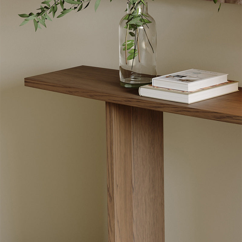 Modern Minimalist Rectangular Pine Wood Ash Wood Console Table 1-Tier For Entryway