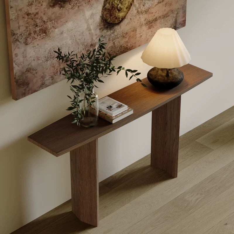 Modern Minimalist Rectangular Pine Wood Ash Wood Console Table 1-Tier For Entryway