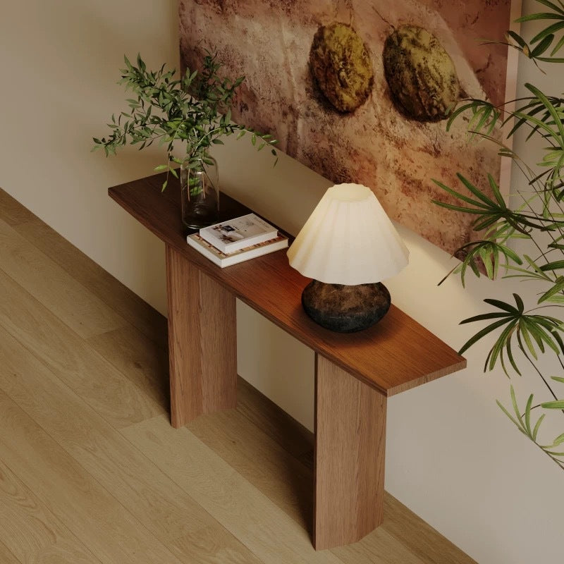 Modern Minimalist Rectangular Pine Wood Ash Wood Console Table 1-Tier For Entryway
